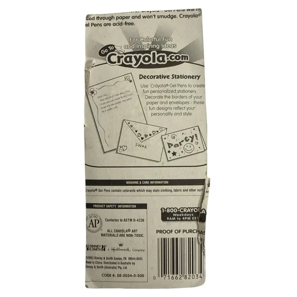 NOS Vintage 2003 Crayola Red Gel Pens Pack of 5
